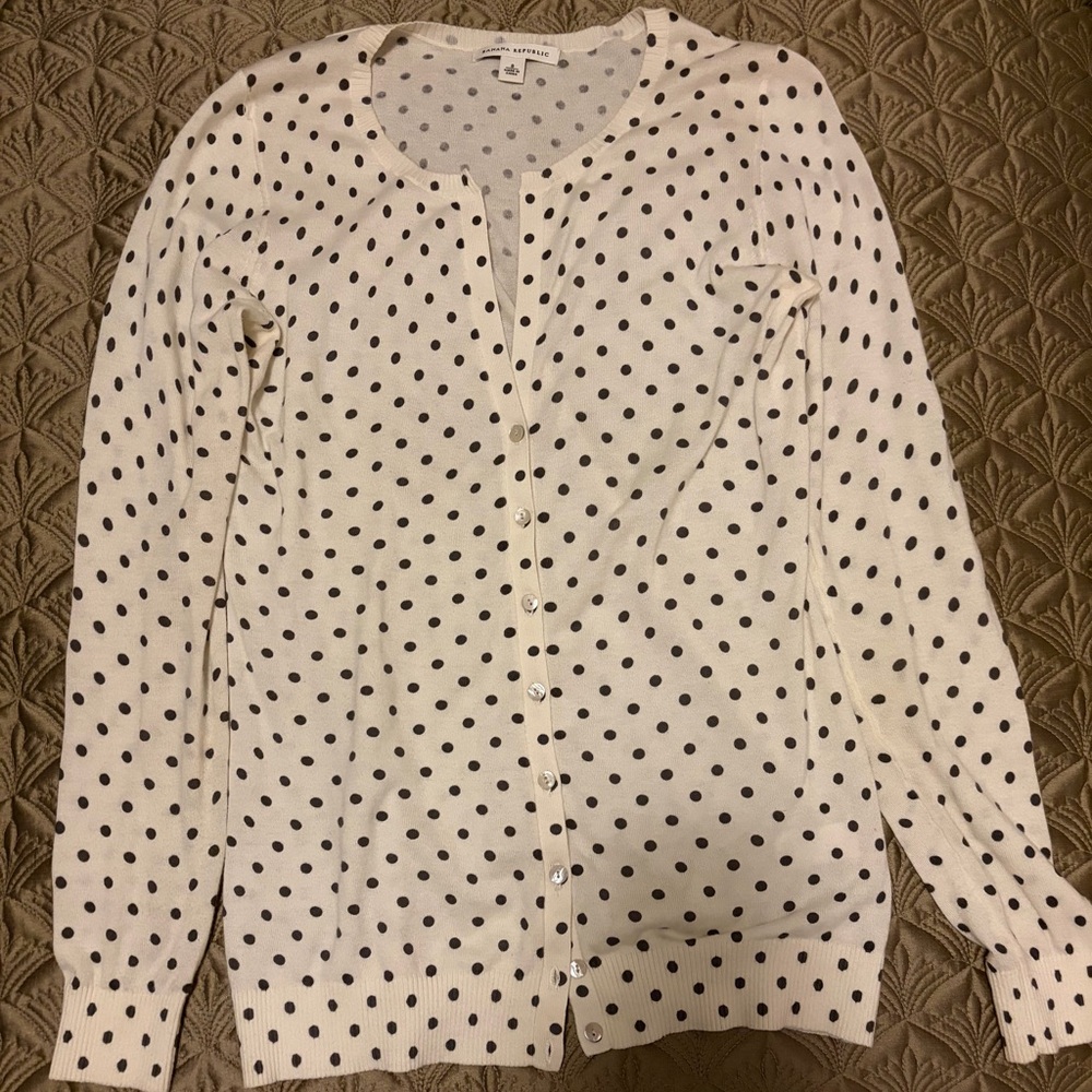 Polka Dot Cardigan Sweater - Banana Republic Cardigan
